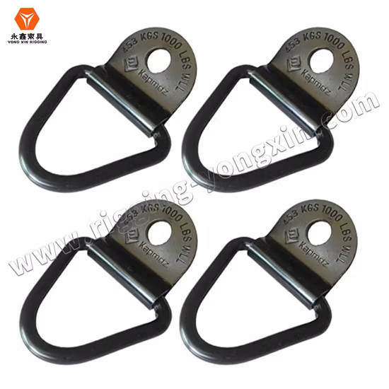 Maßgeschneiderte schwarze V-Ring-Zurranker, 1/4-Zoll-Hochleistungs-Anhänger-Zurrringhaken aus Stahl