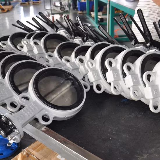 API DN65 Wafer-Typ Viton-Absperrklappe mit Gummisitz